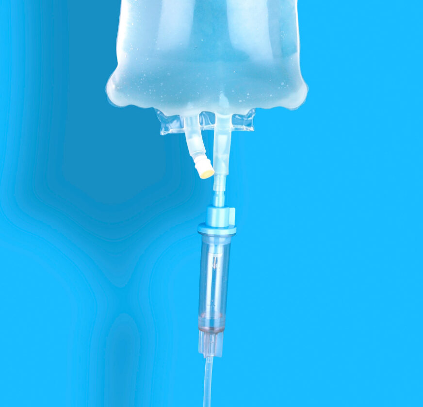 Photo of an IV hydration bag